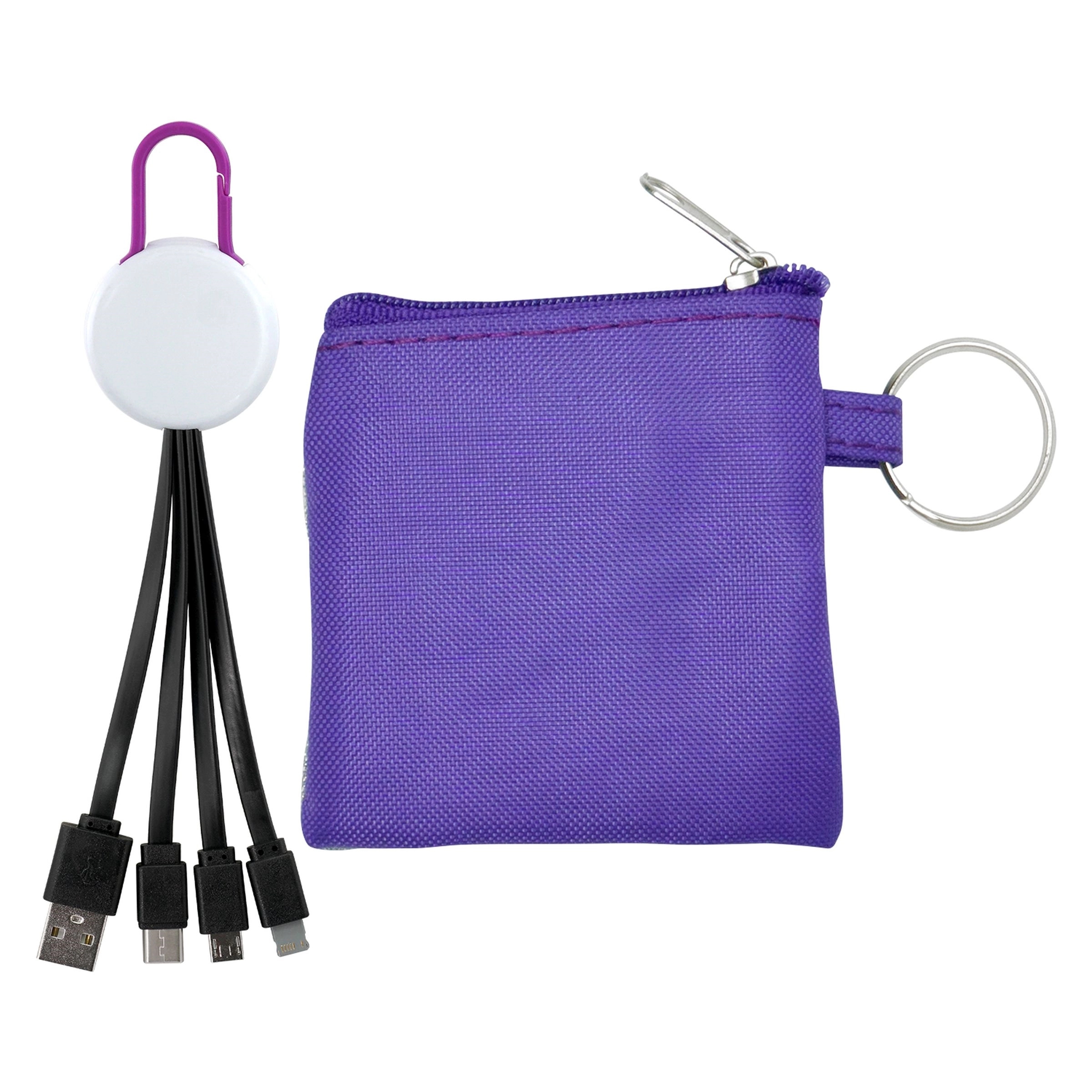 White Colorful Clip Cable Pouch Set 5