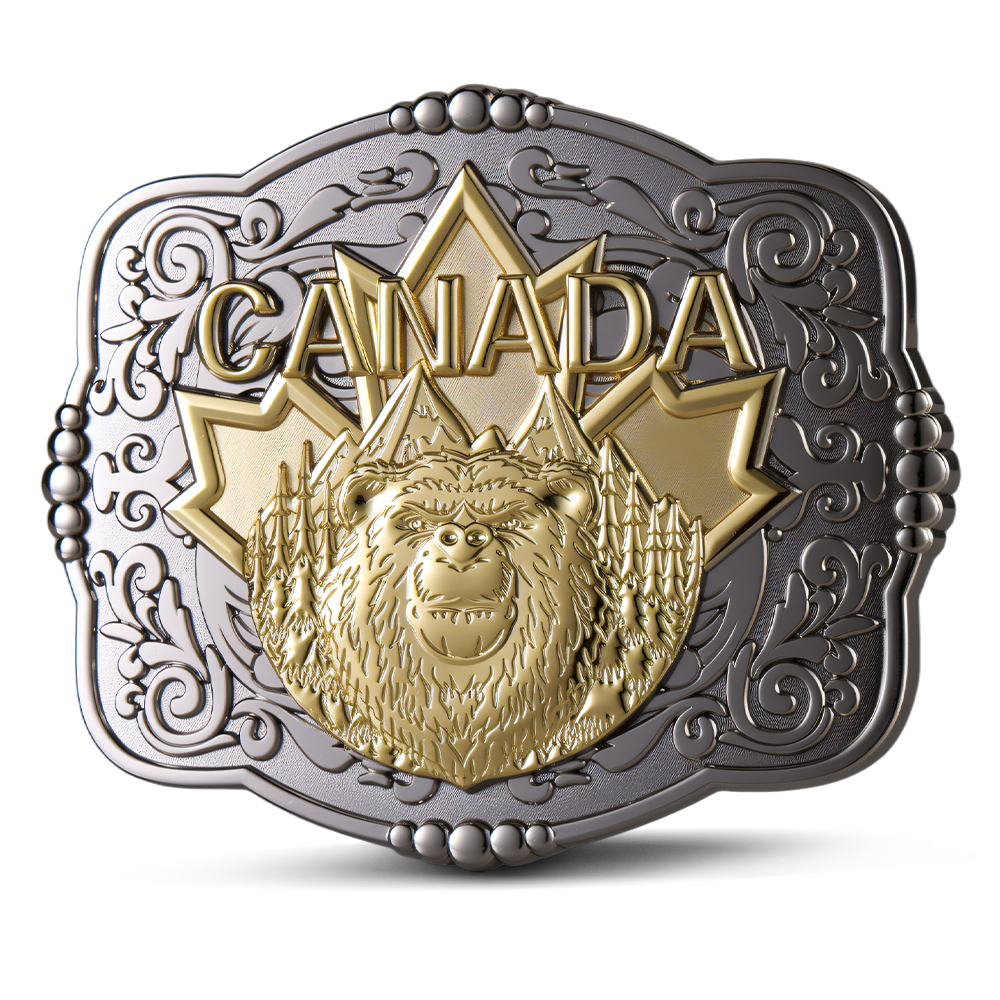 2.5 " x 3.5 " Belt Buckle with Two Tone Finish 4