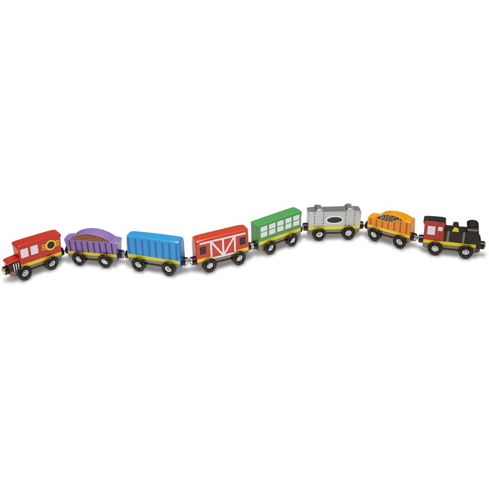 Melissa & Doug Toy Train Cars - Wood 8 Pieces 1
