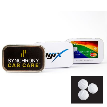 Rectangular Tin with Golf Ball Shaped Mints 4