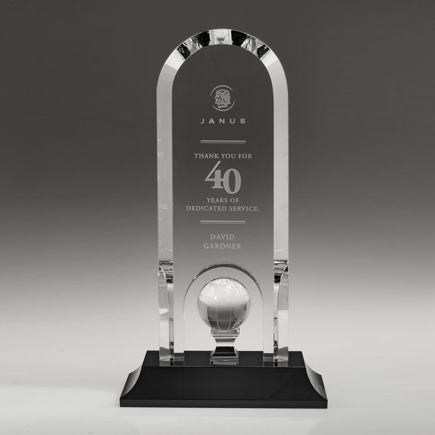 10" Crystal Award - Optima - Globe_D485CA 3