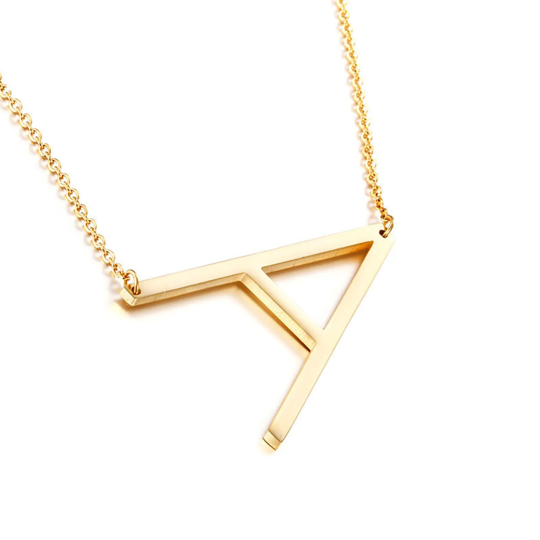 Minimalist Titanium Steel Alphabet Necklace 2