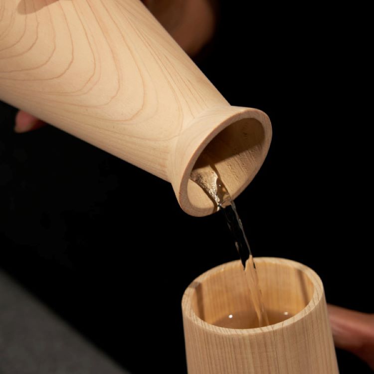 Viski® 3-Piece Hinoki Cypress Sake Set 6