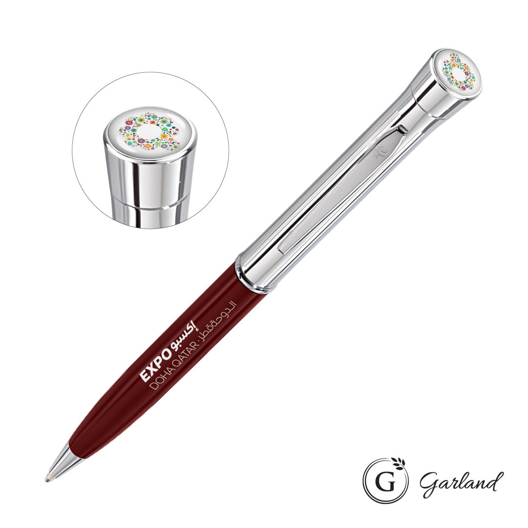 Garland® Monogram Custom Twist Ballpoint Pen - Chrome 5