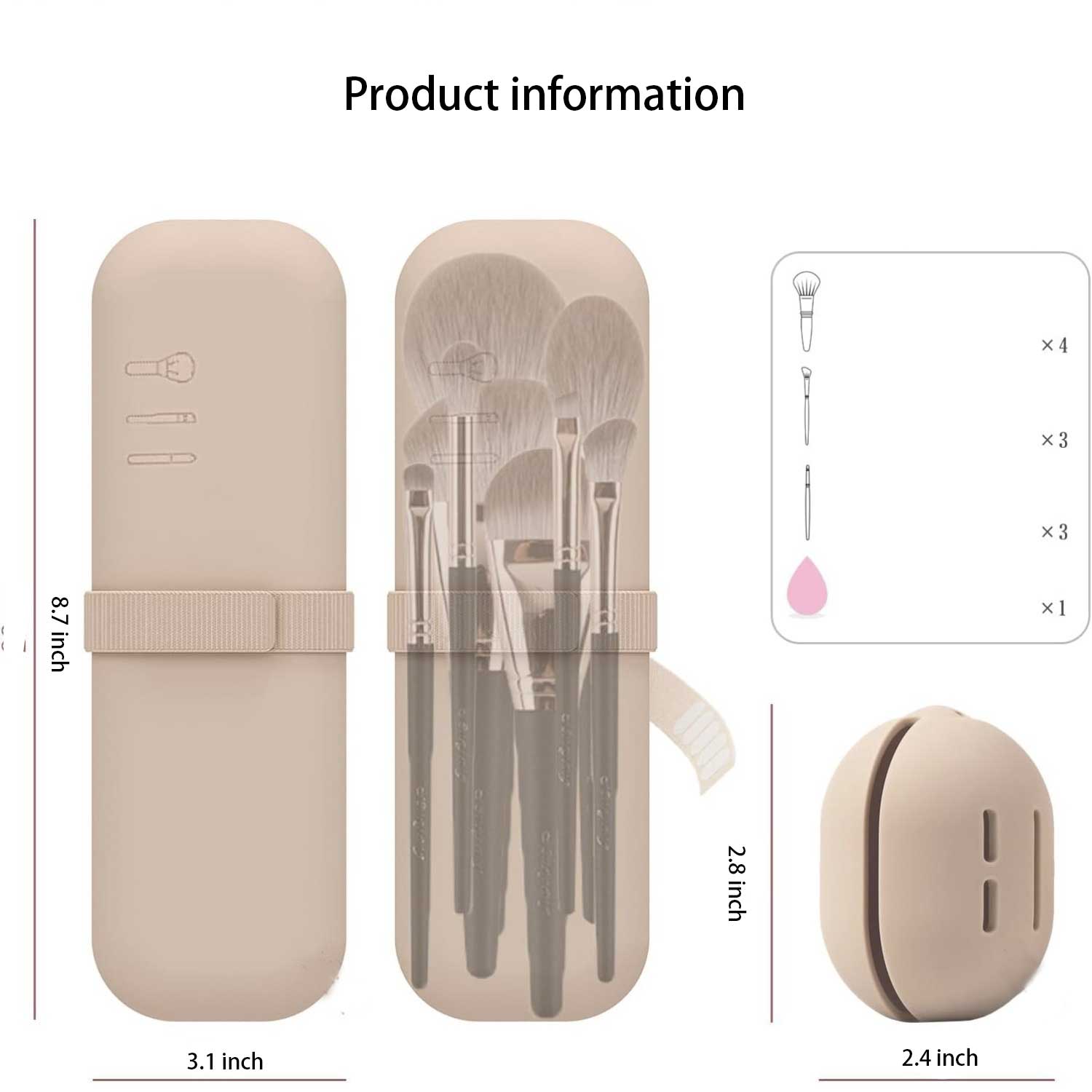 Makeup Brush & Sponge Holder Set Organizer 3