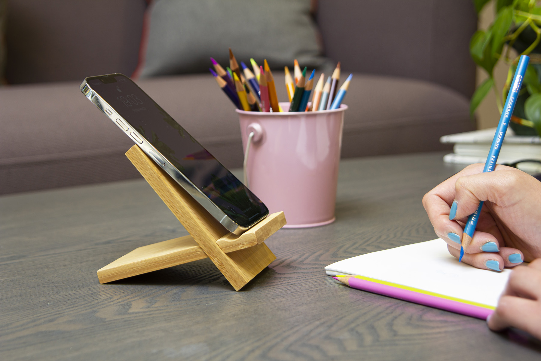 Bamboo Portable Phone Stand 12
