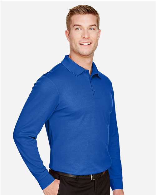 Men's Tall CrownLux Performance® Plaited Long Sleeve Polo - DG20LT 17