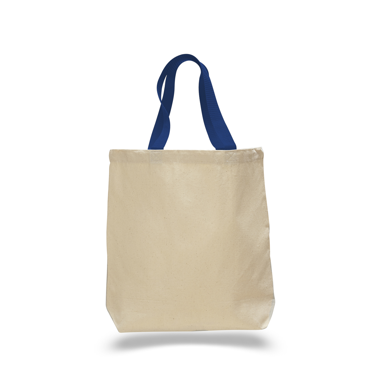 Natural Canvas Tote Bag w/ Colored Webbing Handles, custom tote bag with logo imprint 4