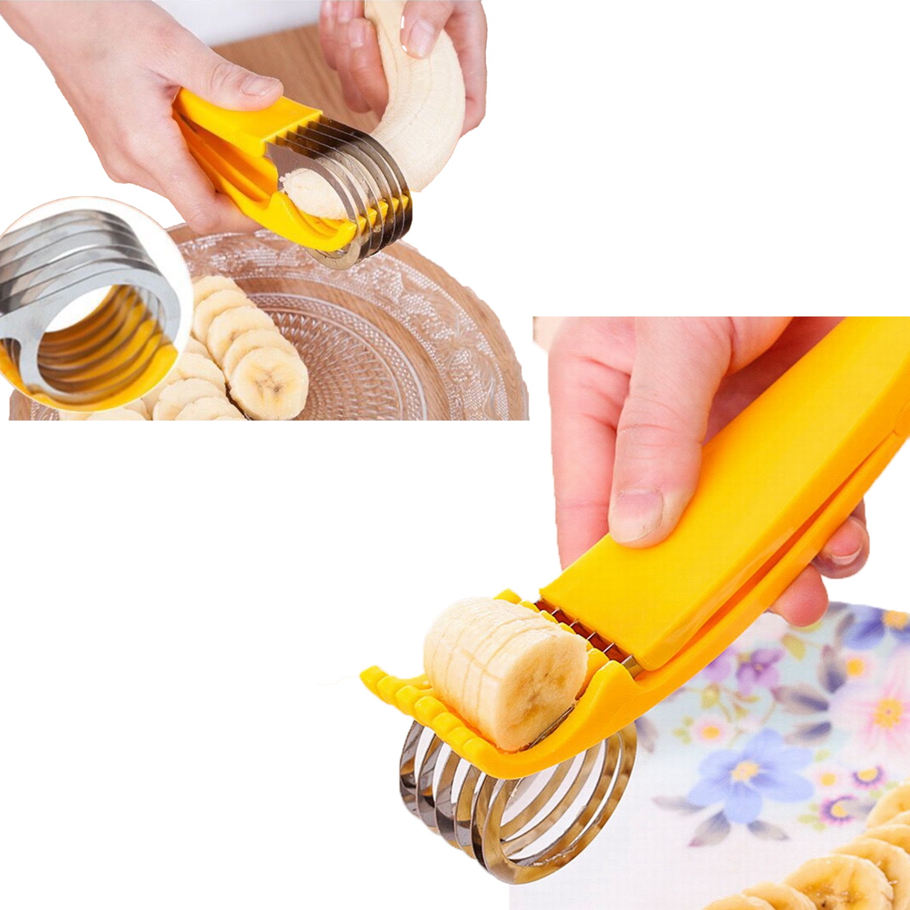 Stainless Steel Fruit Cutting Tool Banana Ham Slicer 9