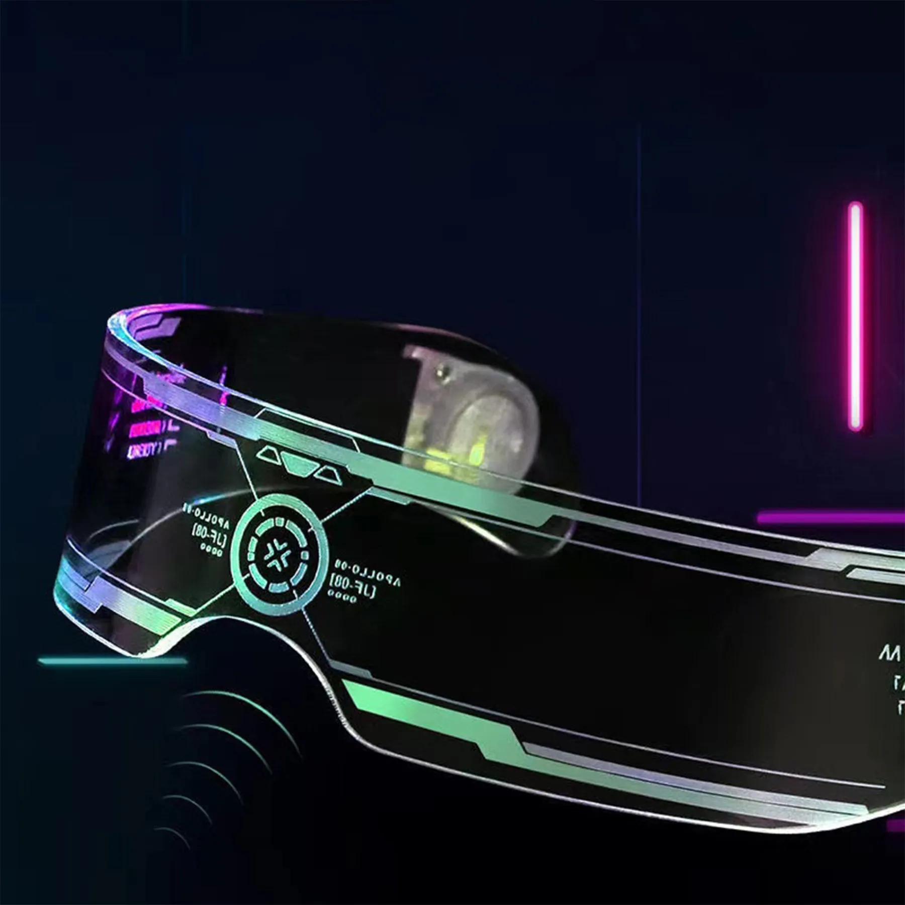 Cyberpunk style led luminous sunglasses 4