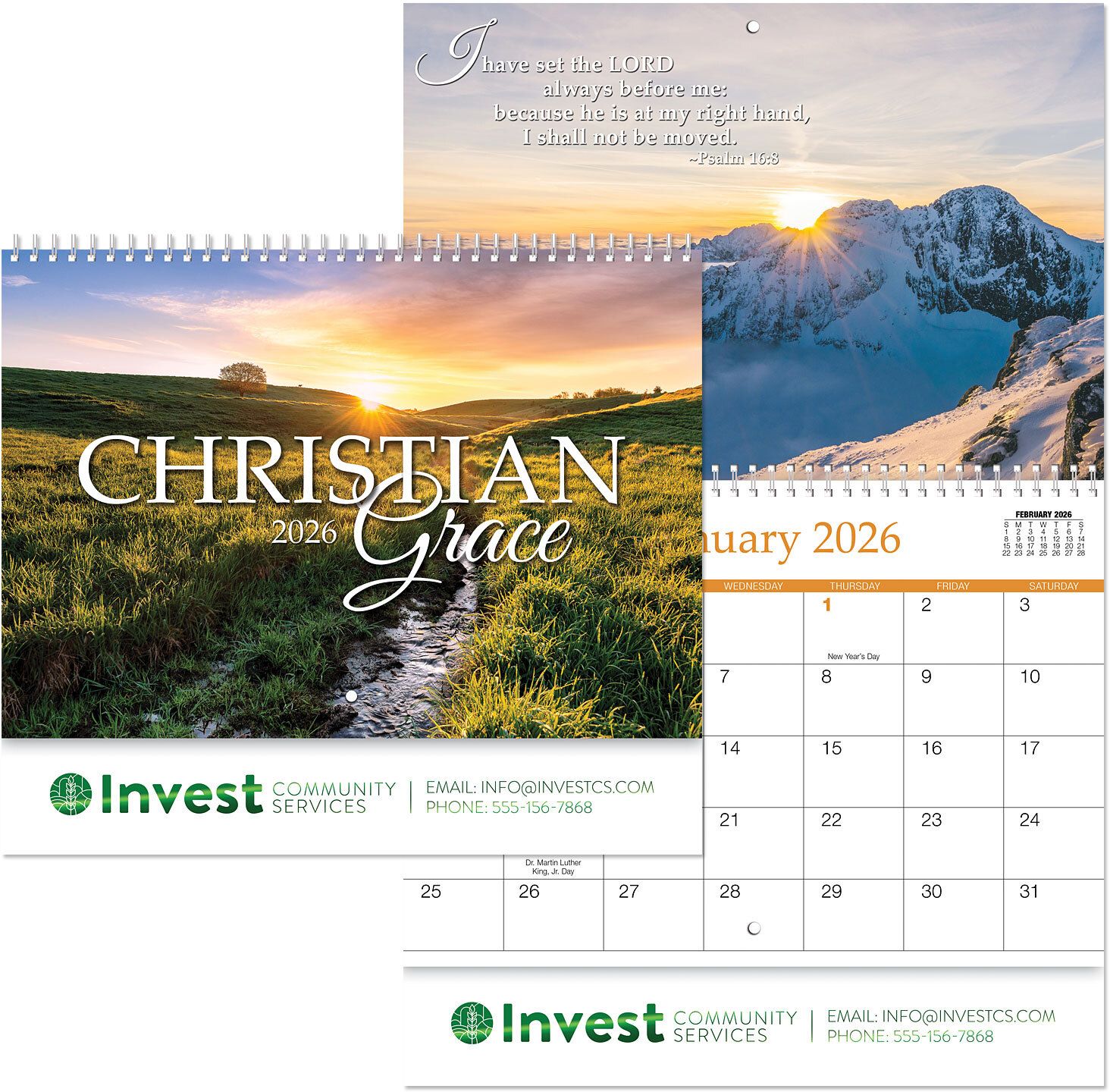 CHRISTIAN GRACE SPIRAL WALL CALENDAR 1
