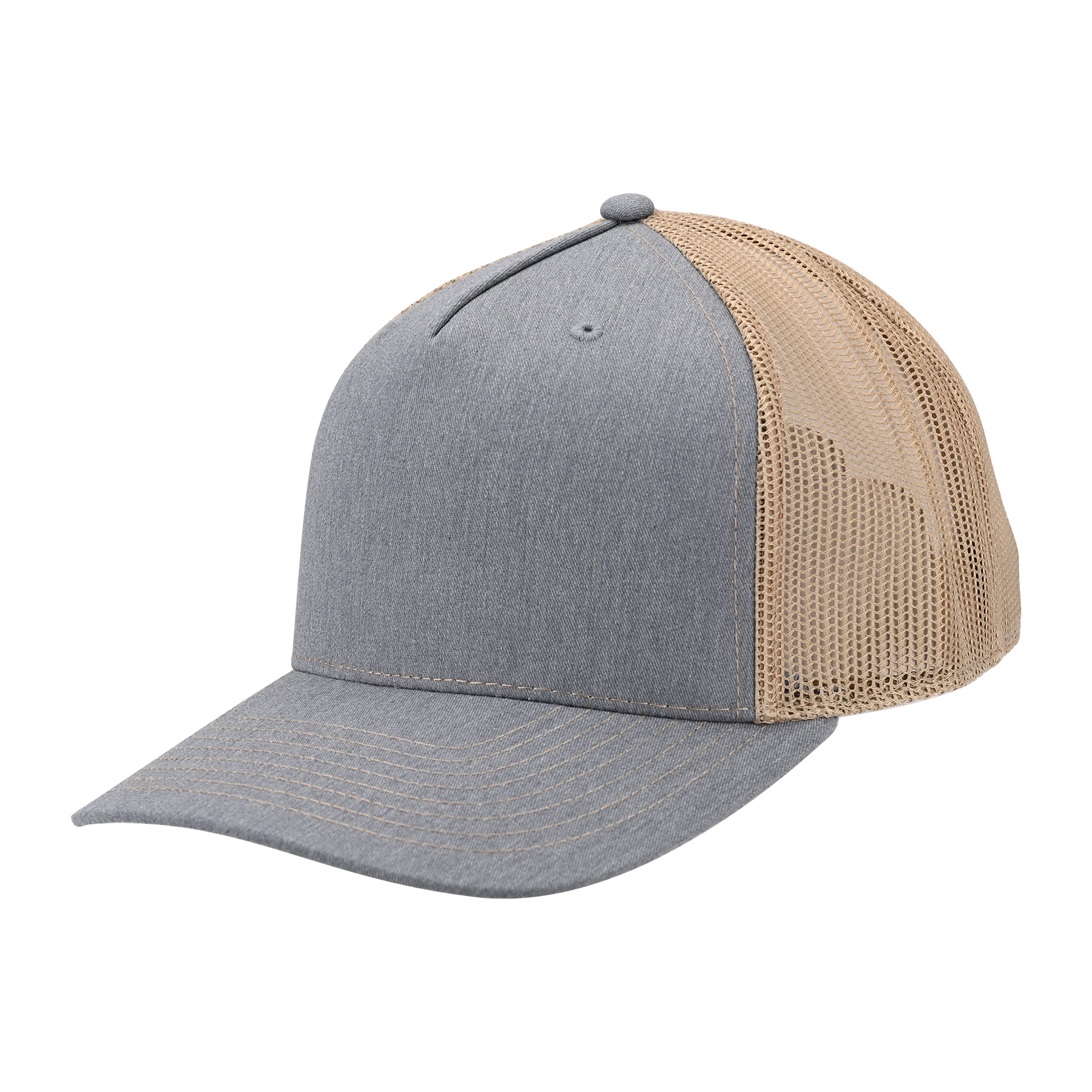 Premium 5-Panel Trucker Cap With Mesh Back & Plastic Snapback Closure 2