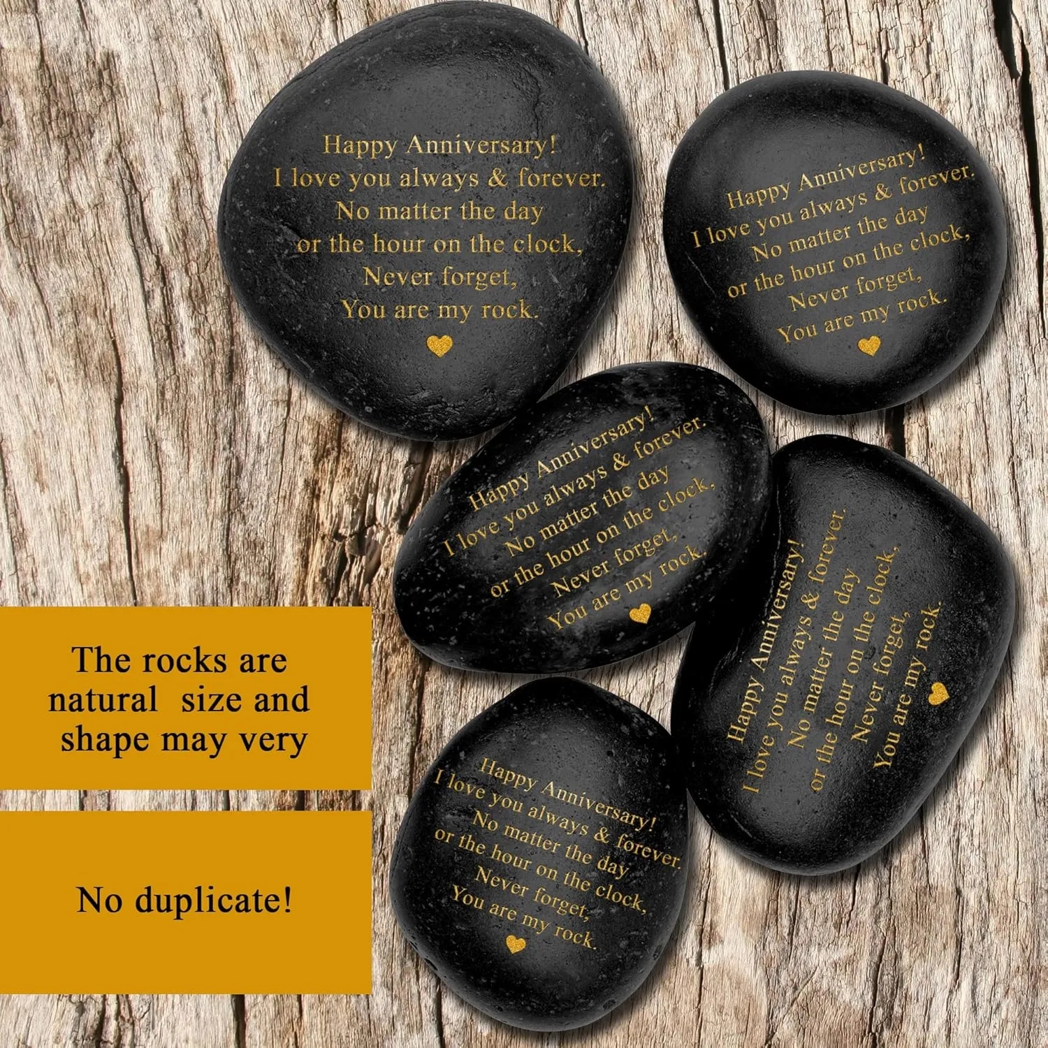 Anniversary Custom Engraved Natural Rock Gift with Words 6