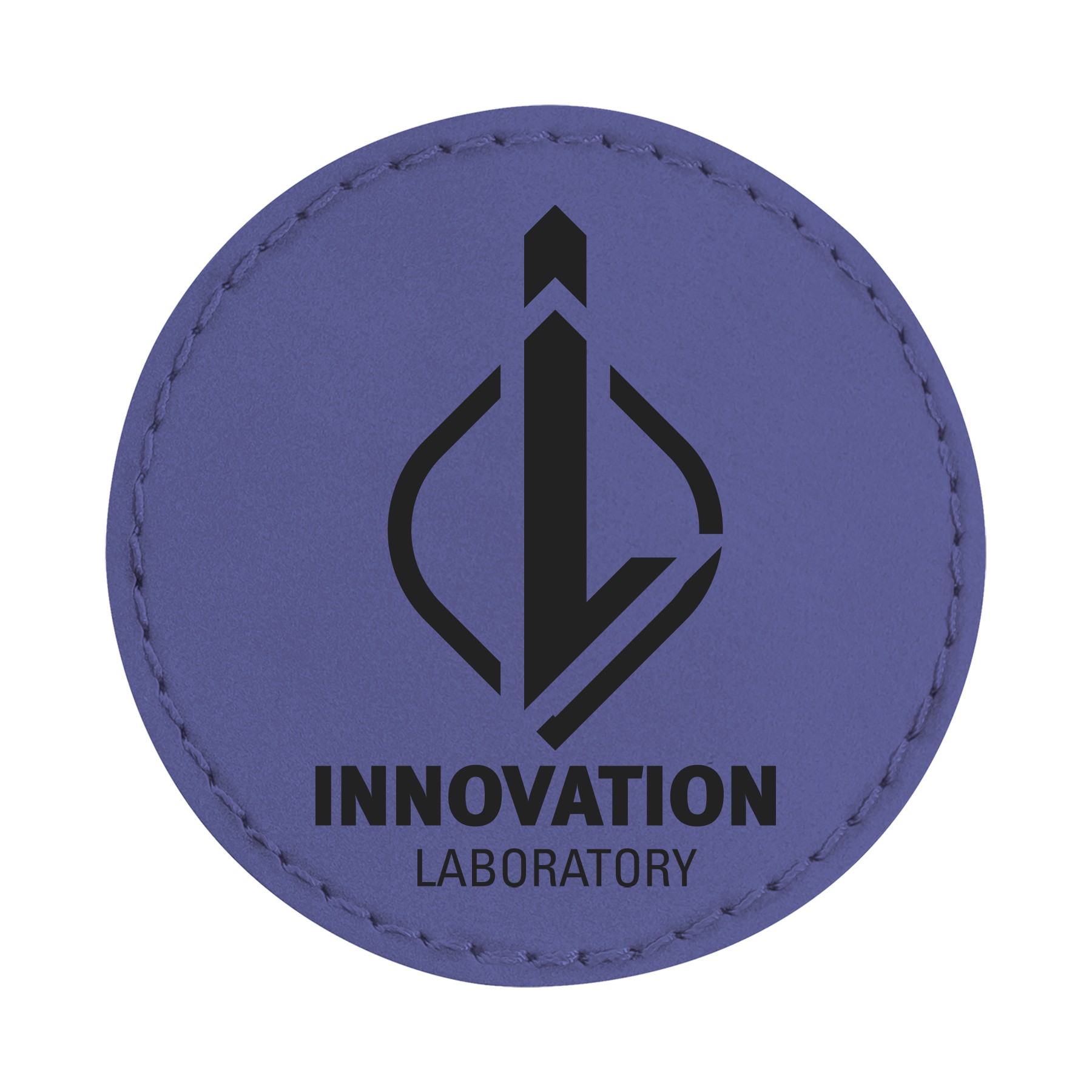 2" Purple Leatherette Round Patch with Adhesive