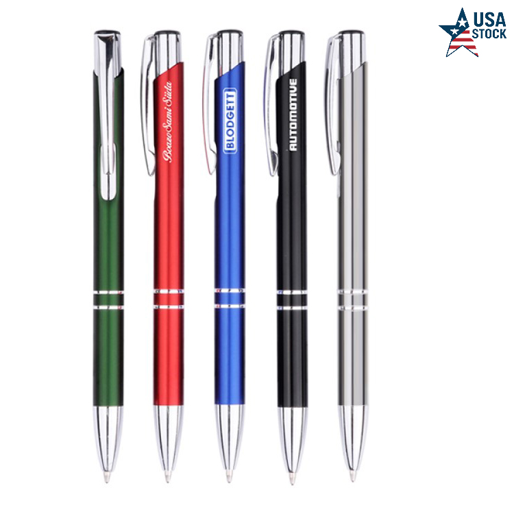 Executive Quality Ballpoint Pen w/Reflective Aluminum Barrel 6