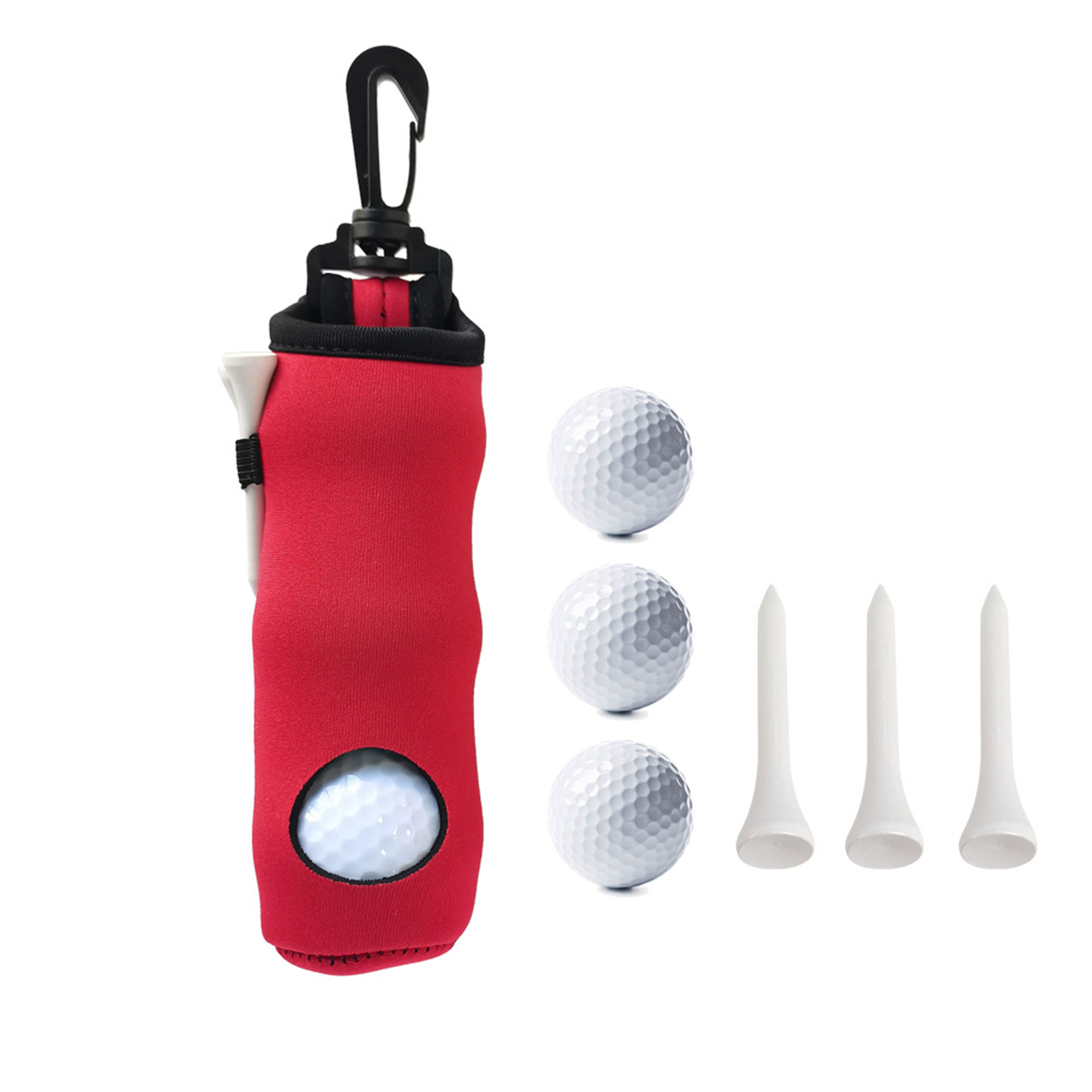 Neoprene Golf Ball Pouch Tee Holder Gift Set 2
