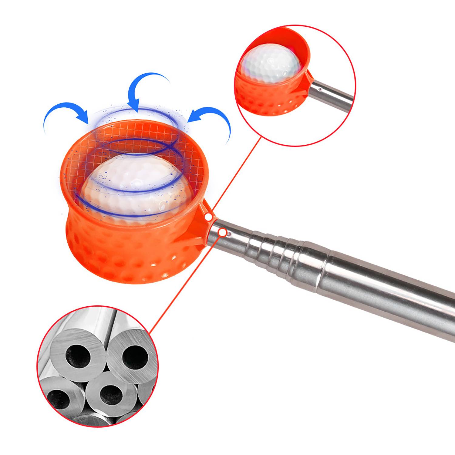 Telescopic Stainless Steel Golf Ball Retriever Tool 9