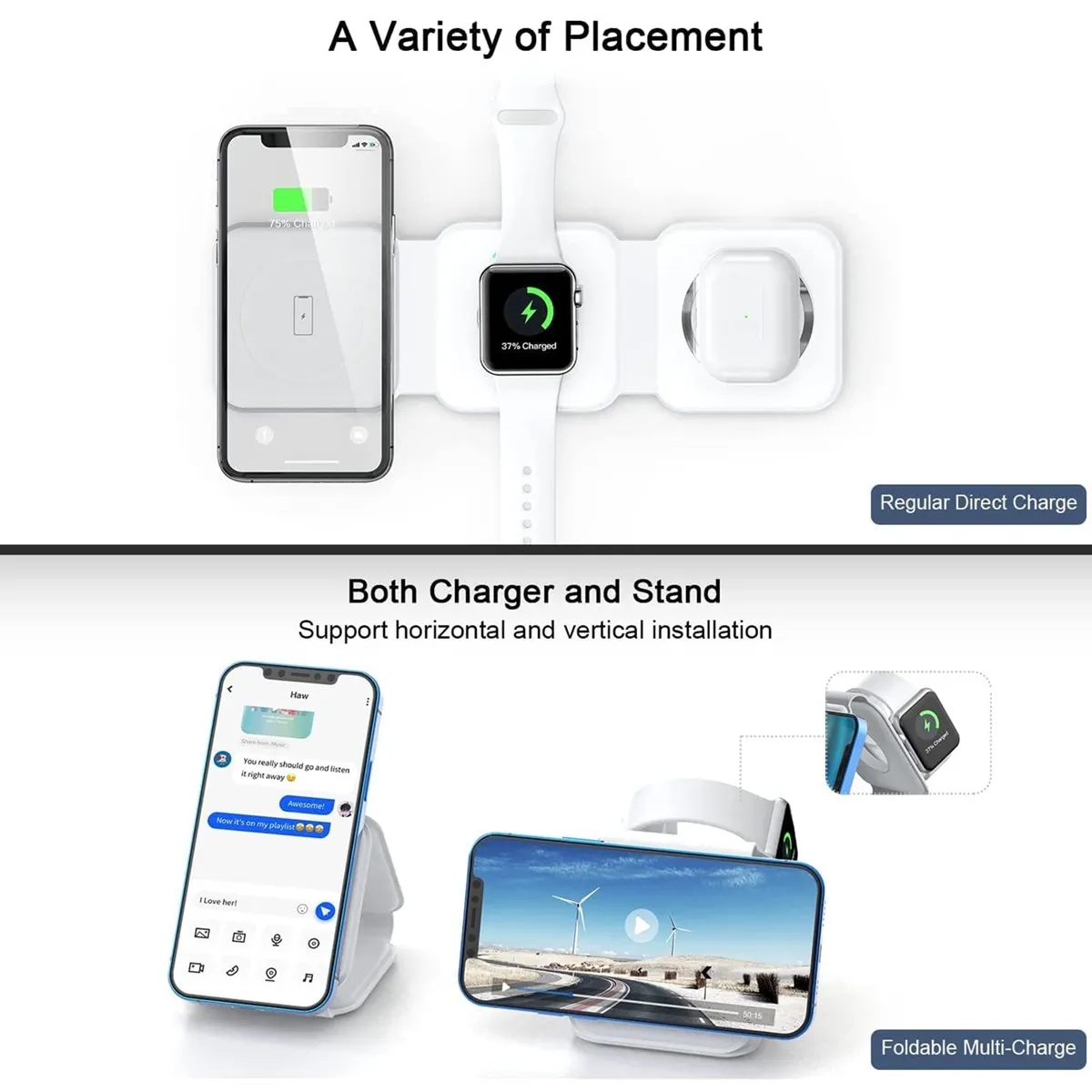 15W Fast 3 In 1Foldable Magnetic Charger Station 4