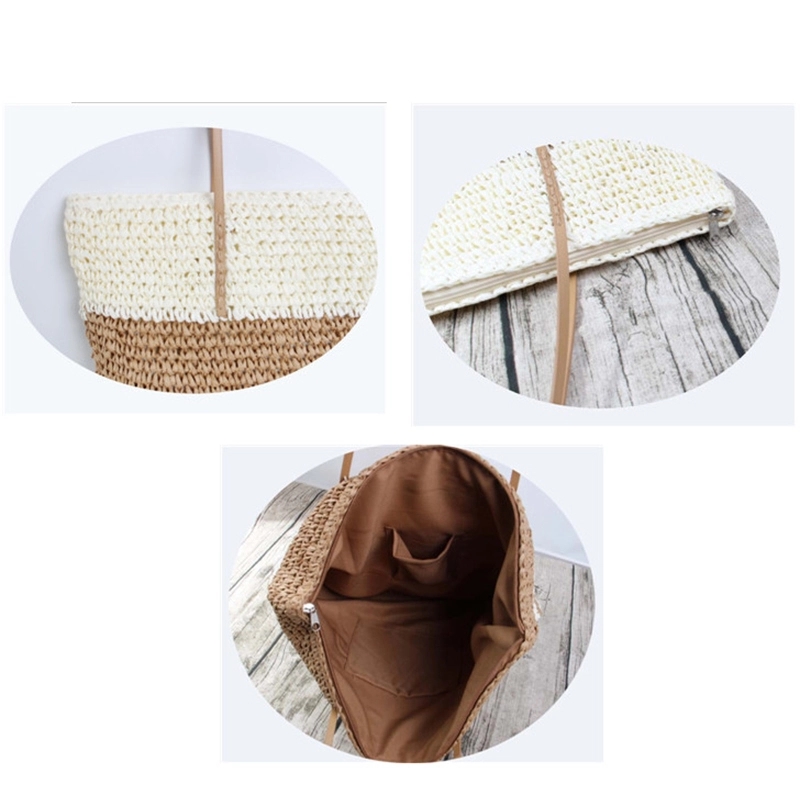 Retronatural Straw Hand Woven Round Handle Handbags 10