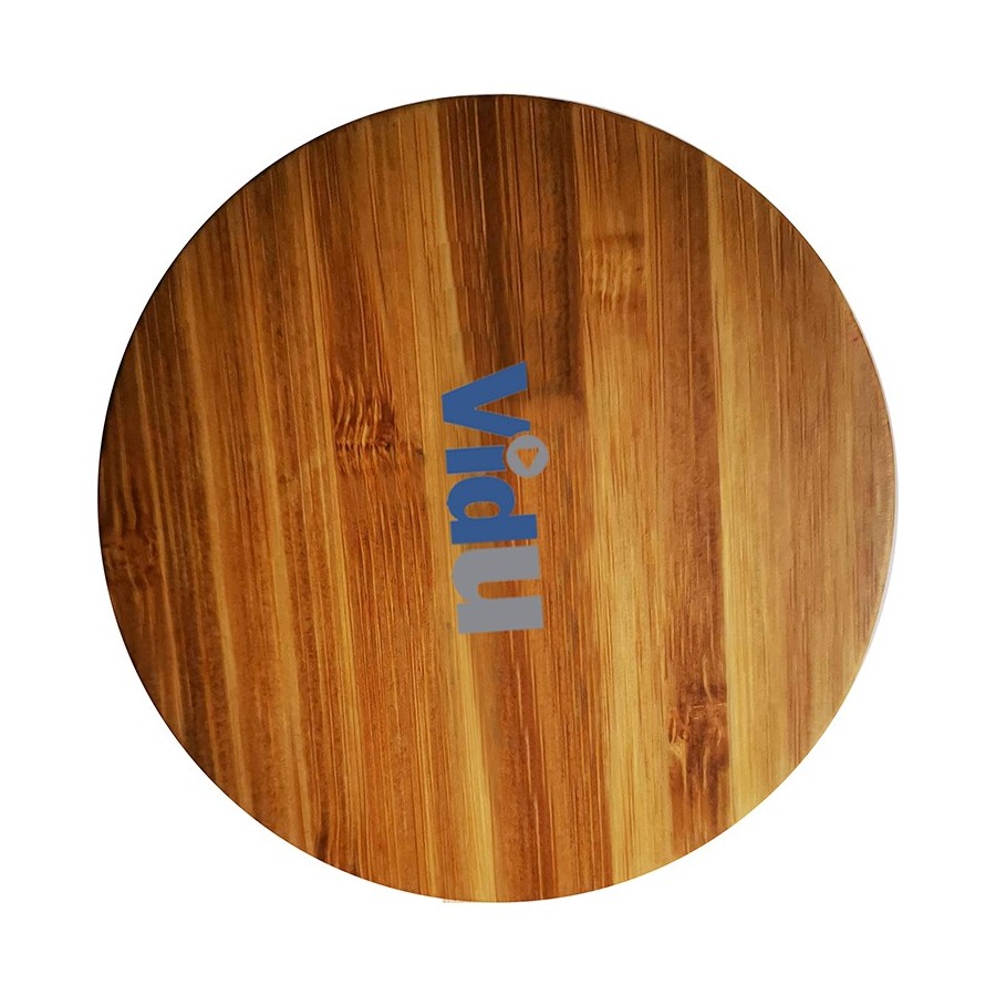 Slim Round Bamboo Qi Wireless Charging Pad 2