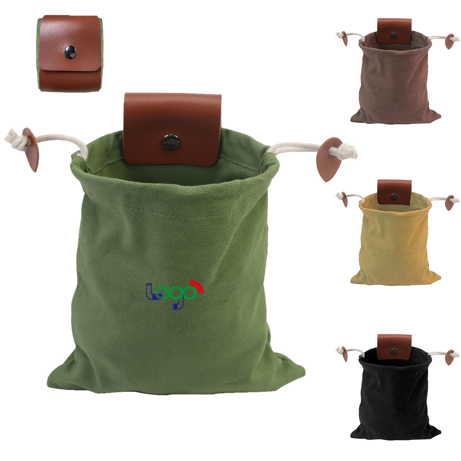 Compact Canvas Foraging Pouch with Belt Attachment 2