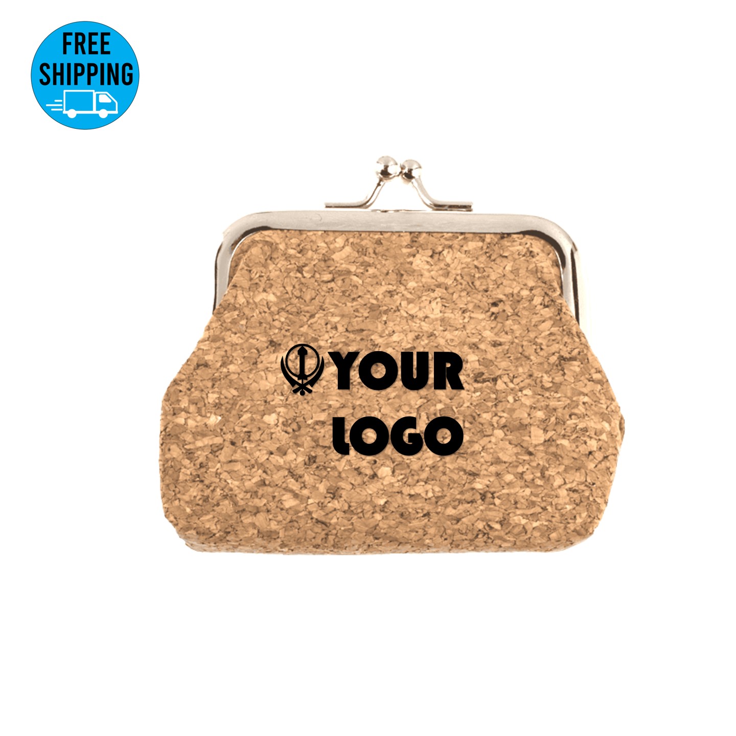 Retro cork coin purse with kiss Lock/leather wallet 2