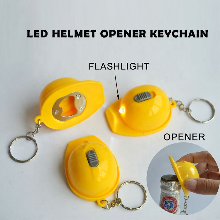 LED Hard Hat Bottle Opener W/Keychain 2