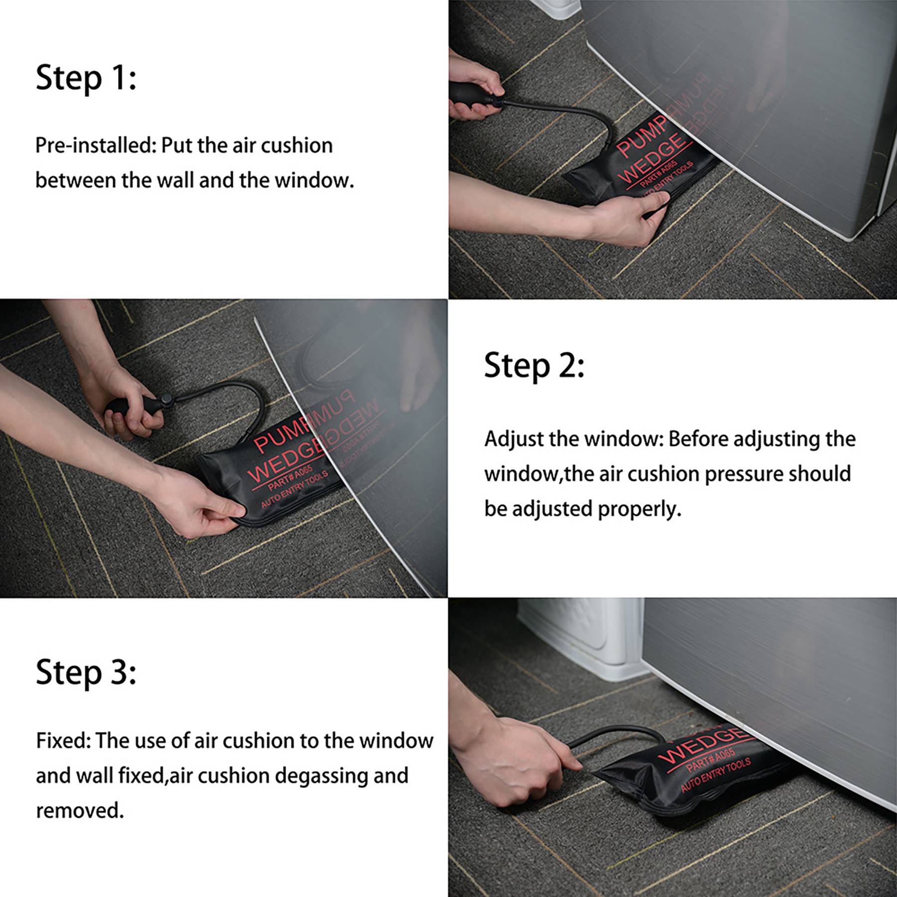 Square Air Wedge Pump Bag for Car Door Window Frame Mounting 2