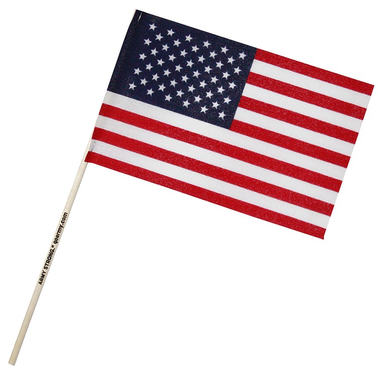 6" X 9" U.S. Cotton Flag on Imprinted 18" Wooden Staff 2