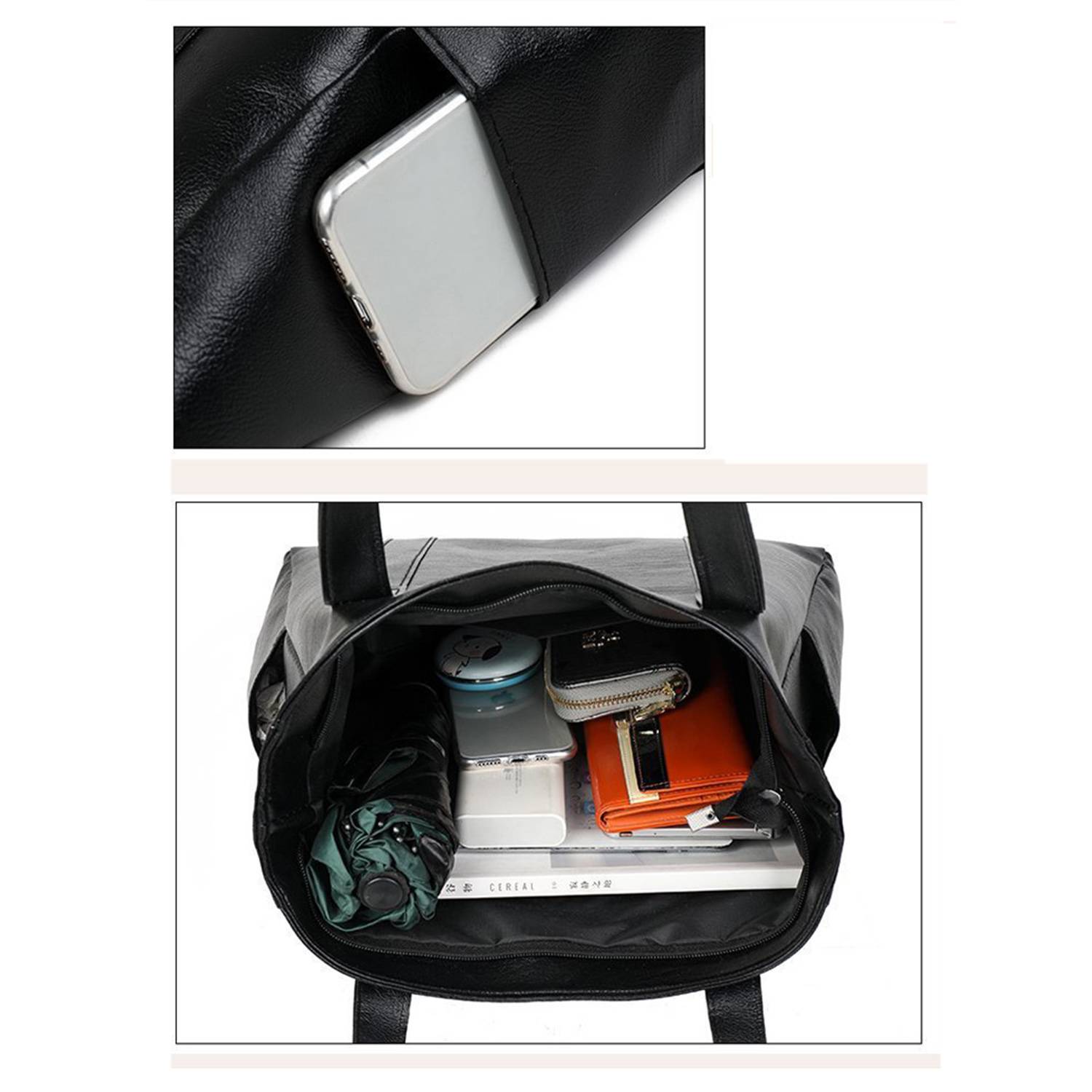 PU Leather Tote Shoulder Bag 1