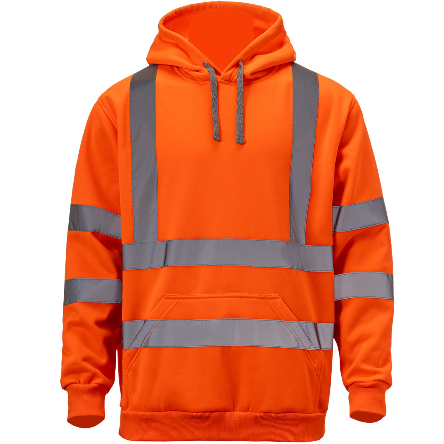 Class 3 Double Band 2" Reflective Tape Safety Hoodie with Kangaroo Pocket 4