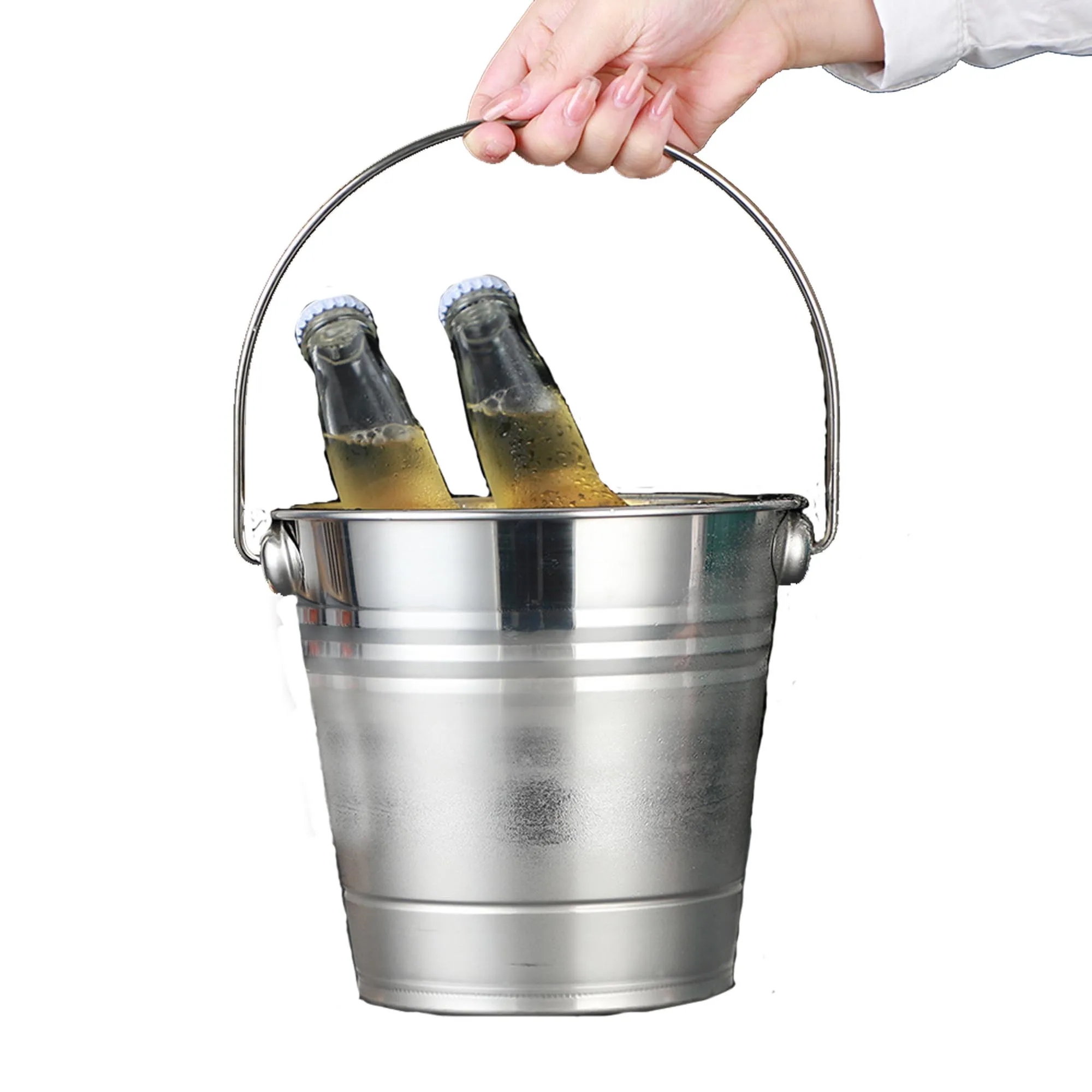 101Oz Stainless Steel Ice Wine Bucket With Handle MOQ10pcs 2