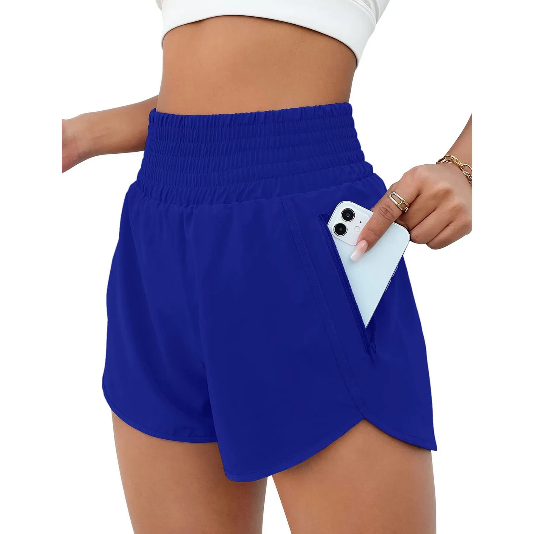 Women's Sports High-Waisted Running Pocket Shorts 2