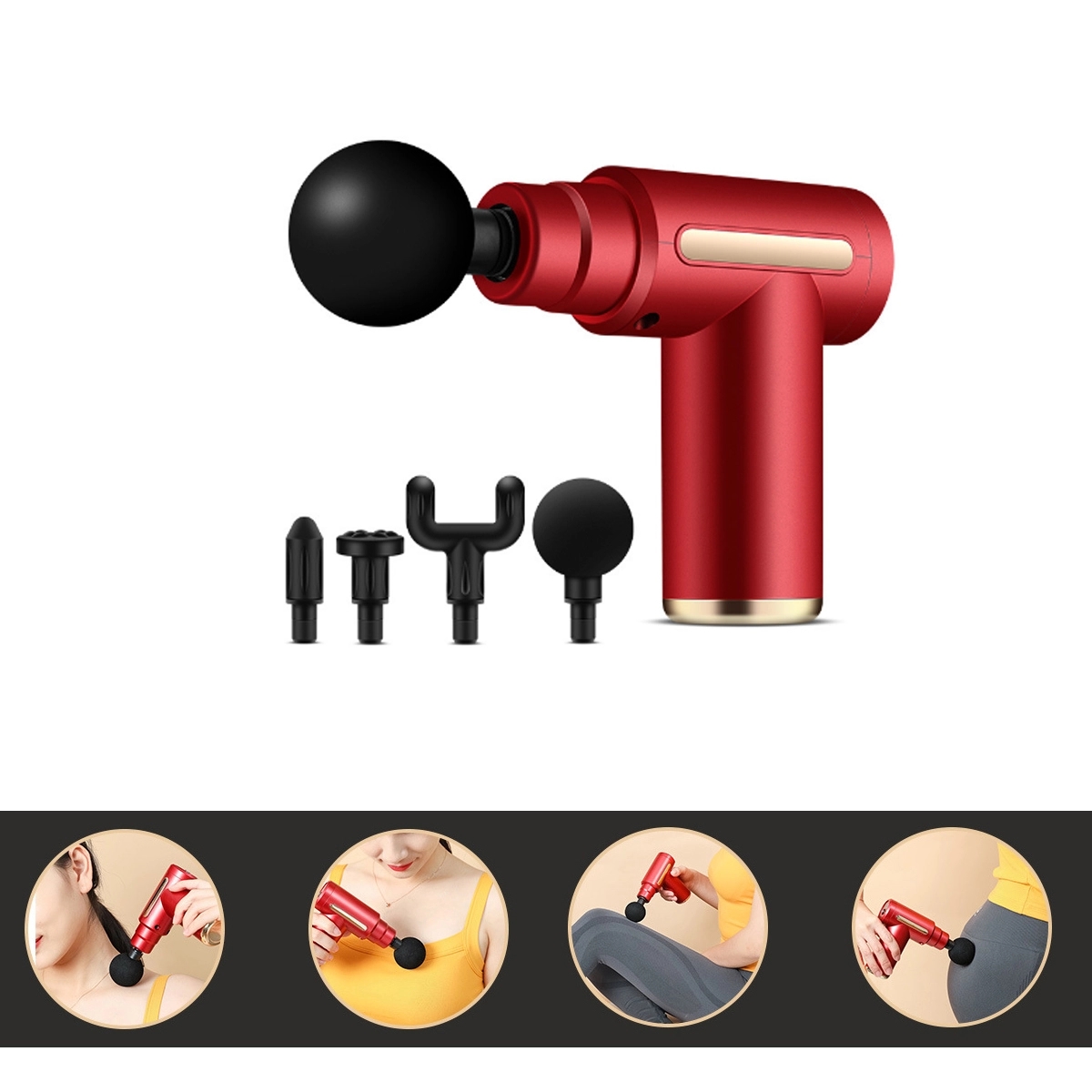6 Speeds 4 Heads Electric Mini Massage Fascial Guns 2