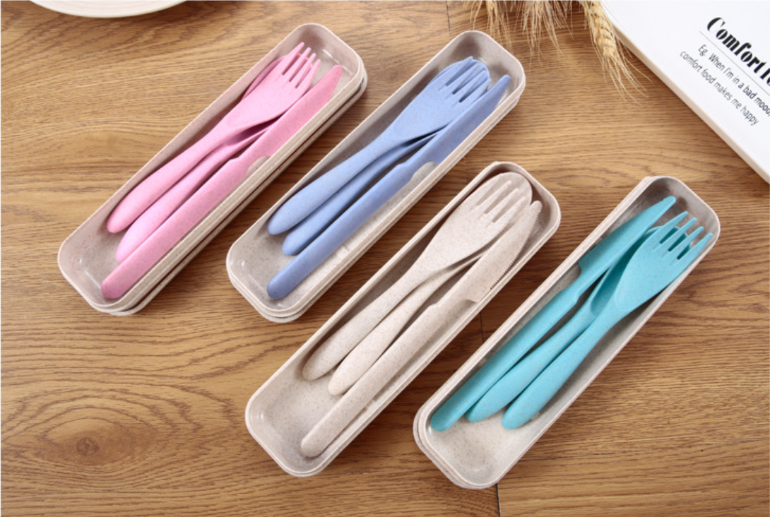 Three-piece Wheat Straw Knife and Fork Set 2