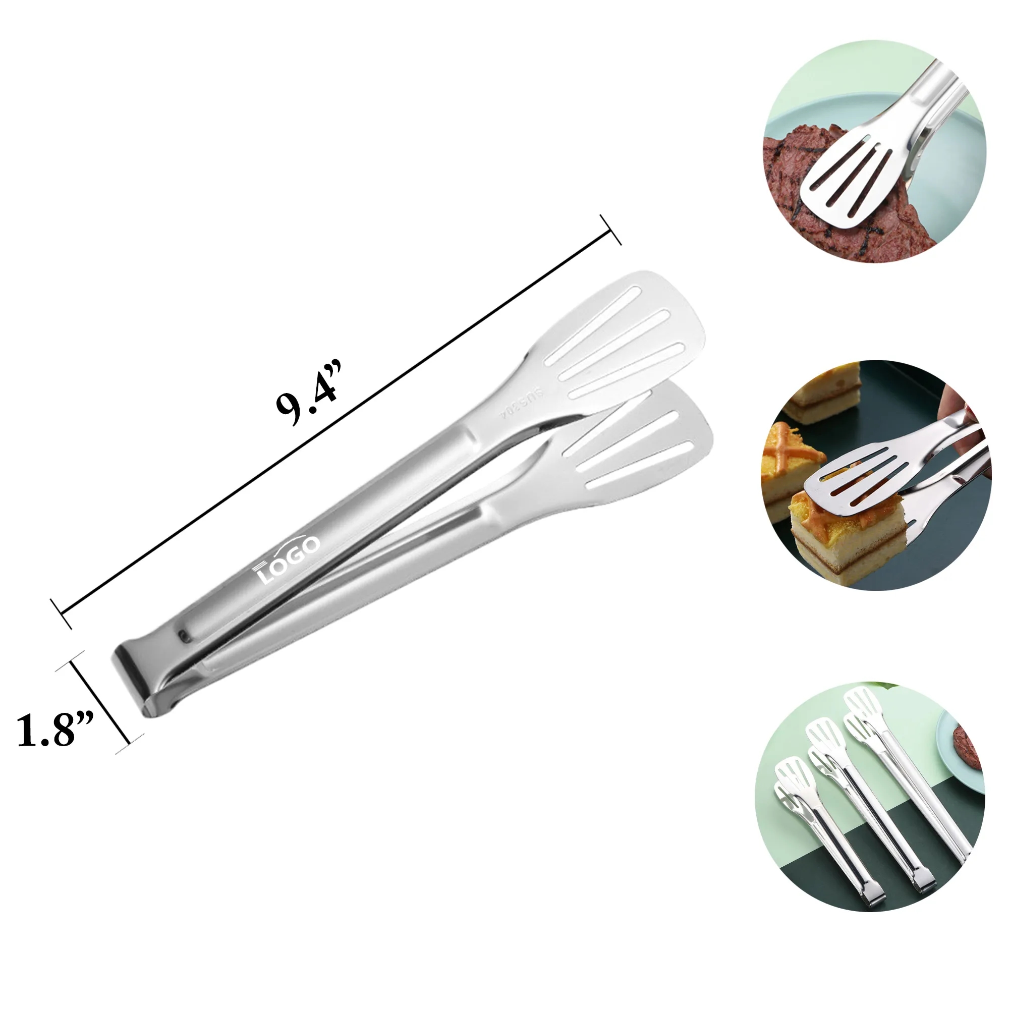 MOQ50 304 Stainless Steel Food Tongs BBQ Clamp 5