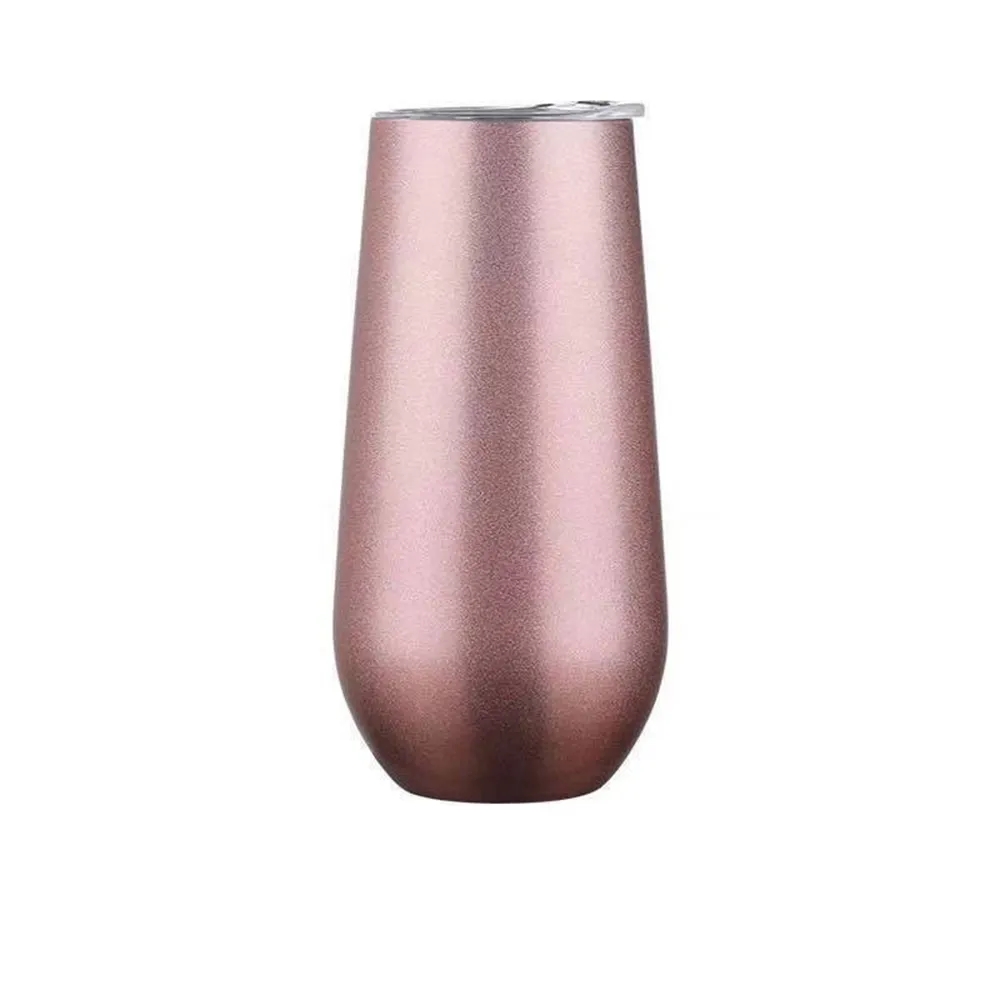 Insulated Champagne Flute With Top Lid Stainless Steel Cup 9