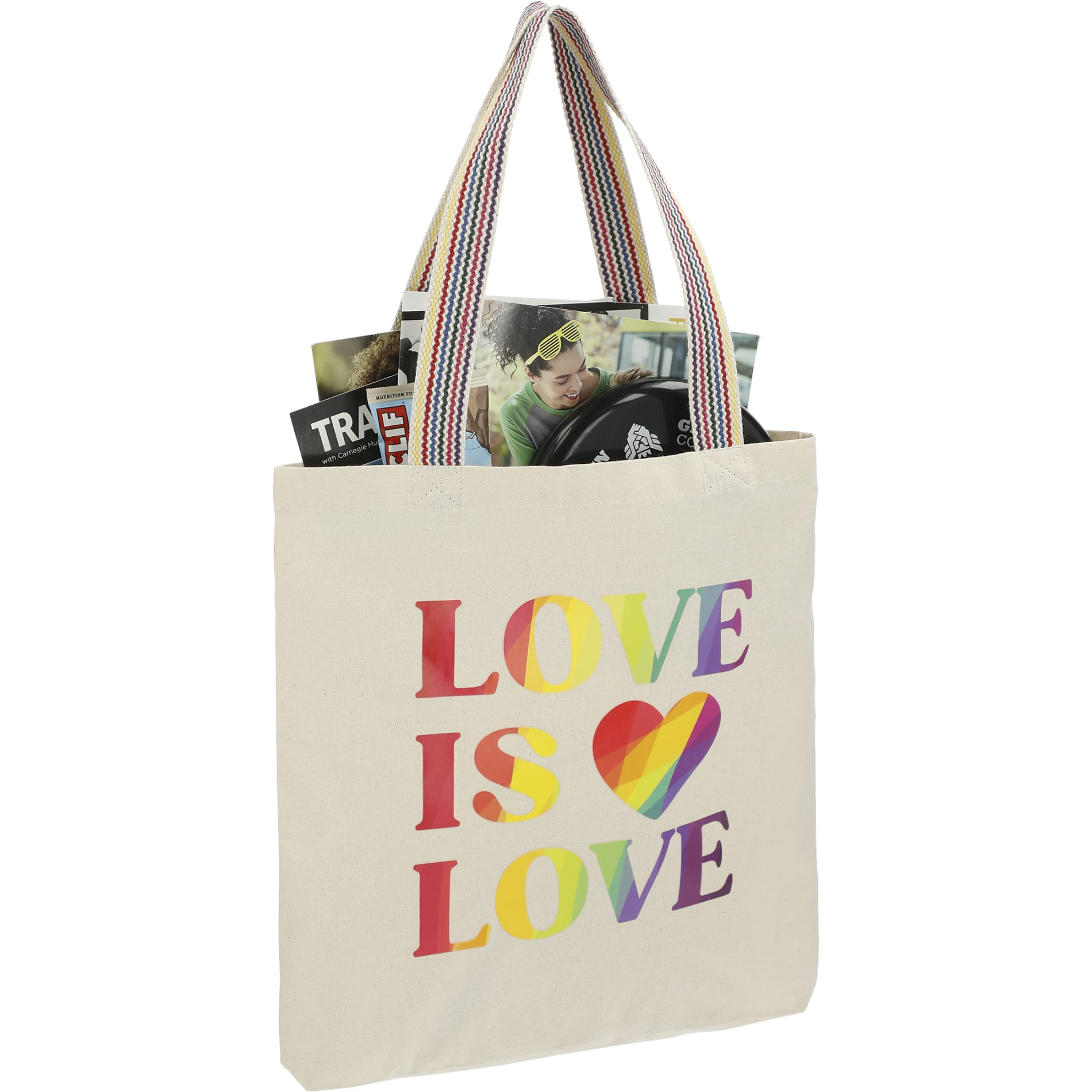 Rainbow Recycled 6oz Cotton Convention Tote 55