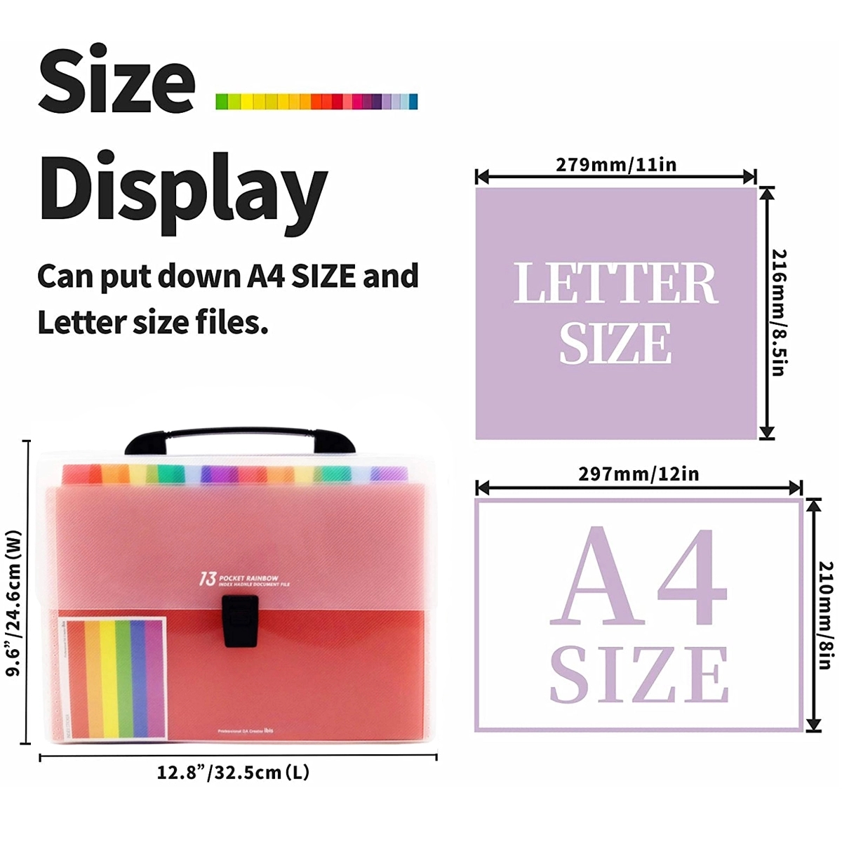 13 Pockets Expandable Multicolor File Folder With Handle 2