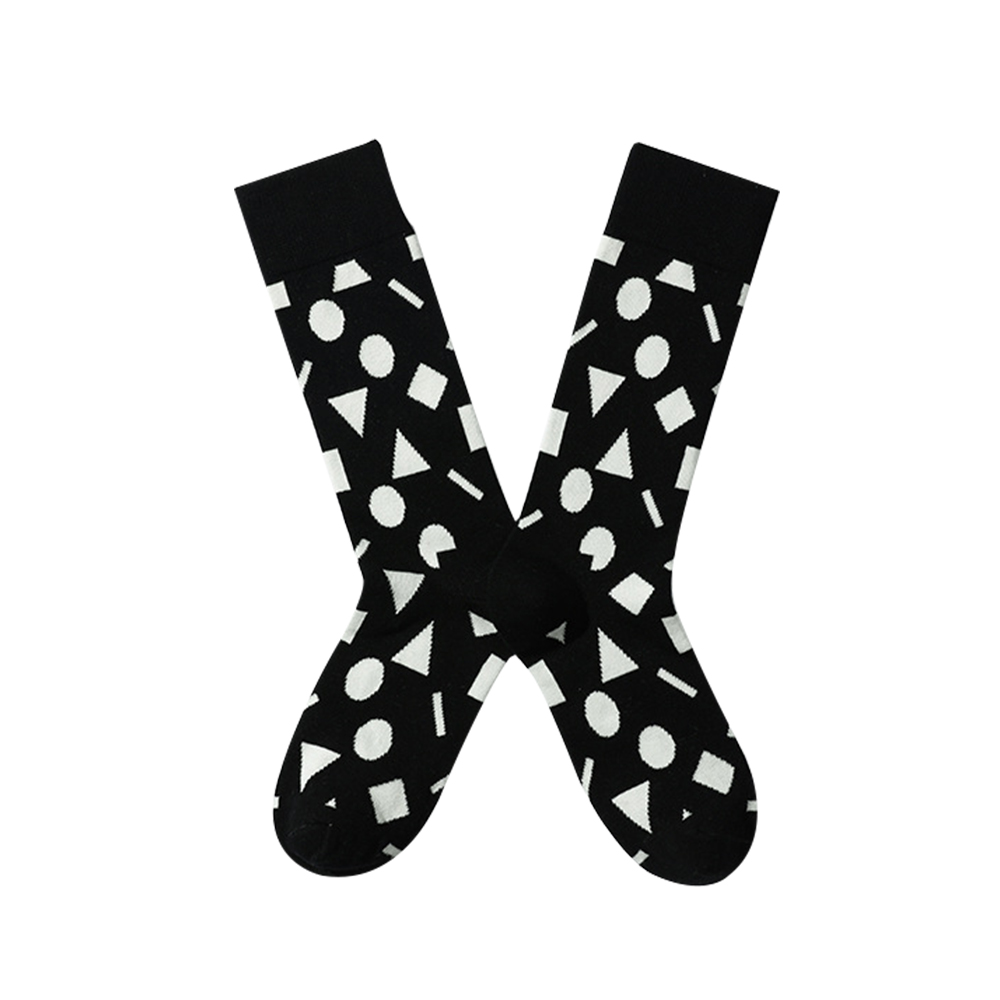 Casual Jacquard Mid Calf Crew Cotton Socks 2