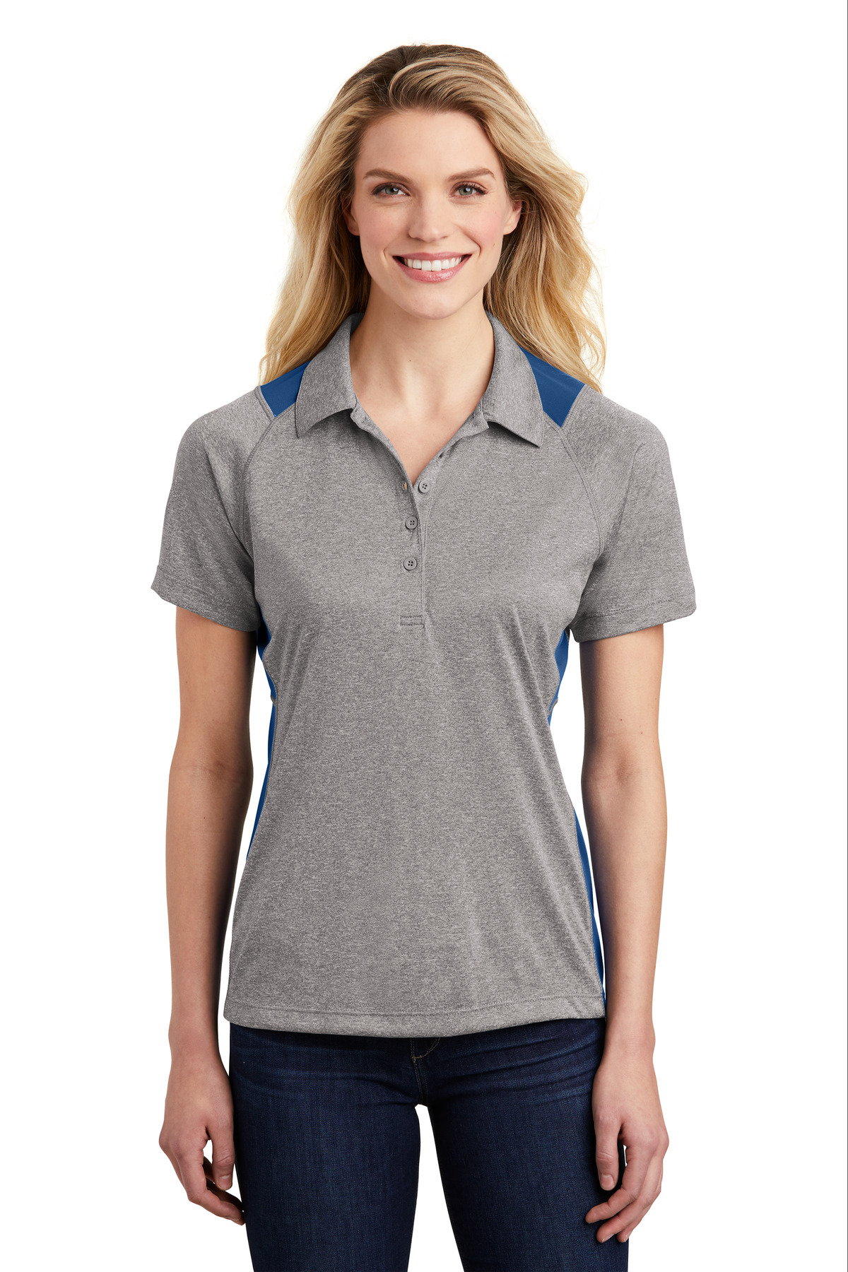 Sport-Tek® Women's Heather Colorblock Contender Polo 58