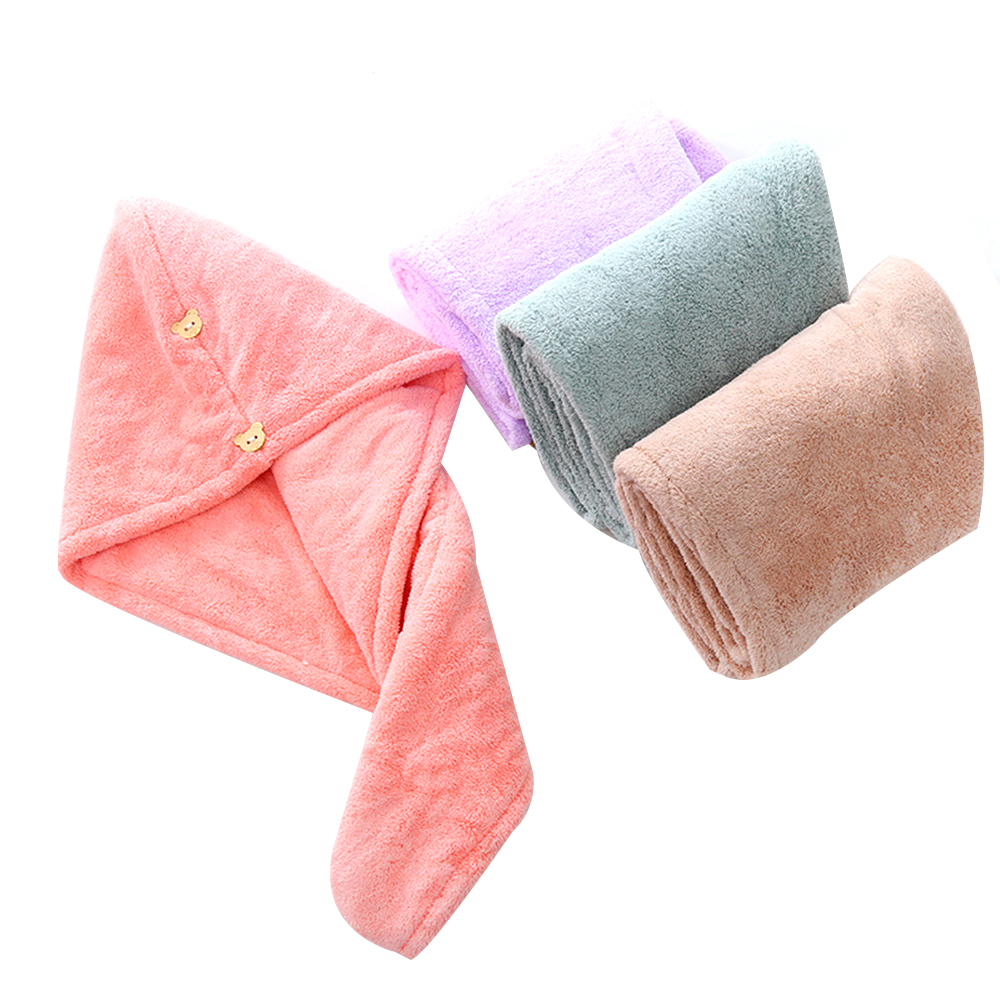 Thickened coral velvet hair-drying cap absorbent dry hair towel 3