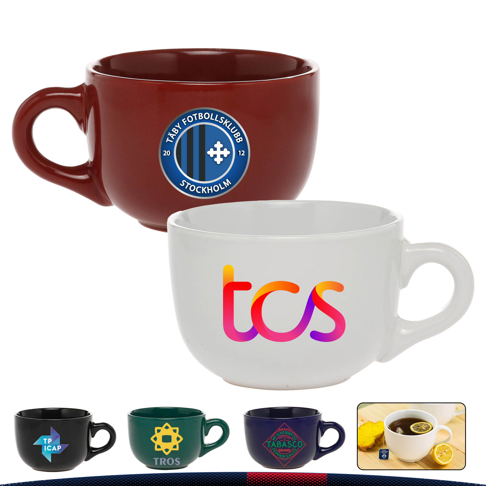 18 oz. Splosh Ceramic Cappuccino Mugs 3