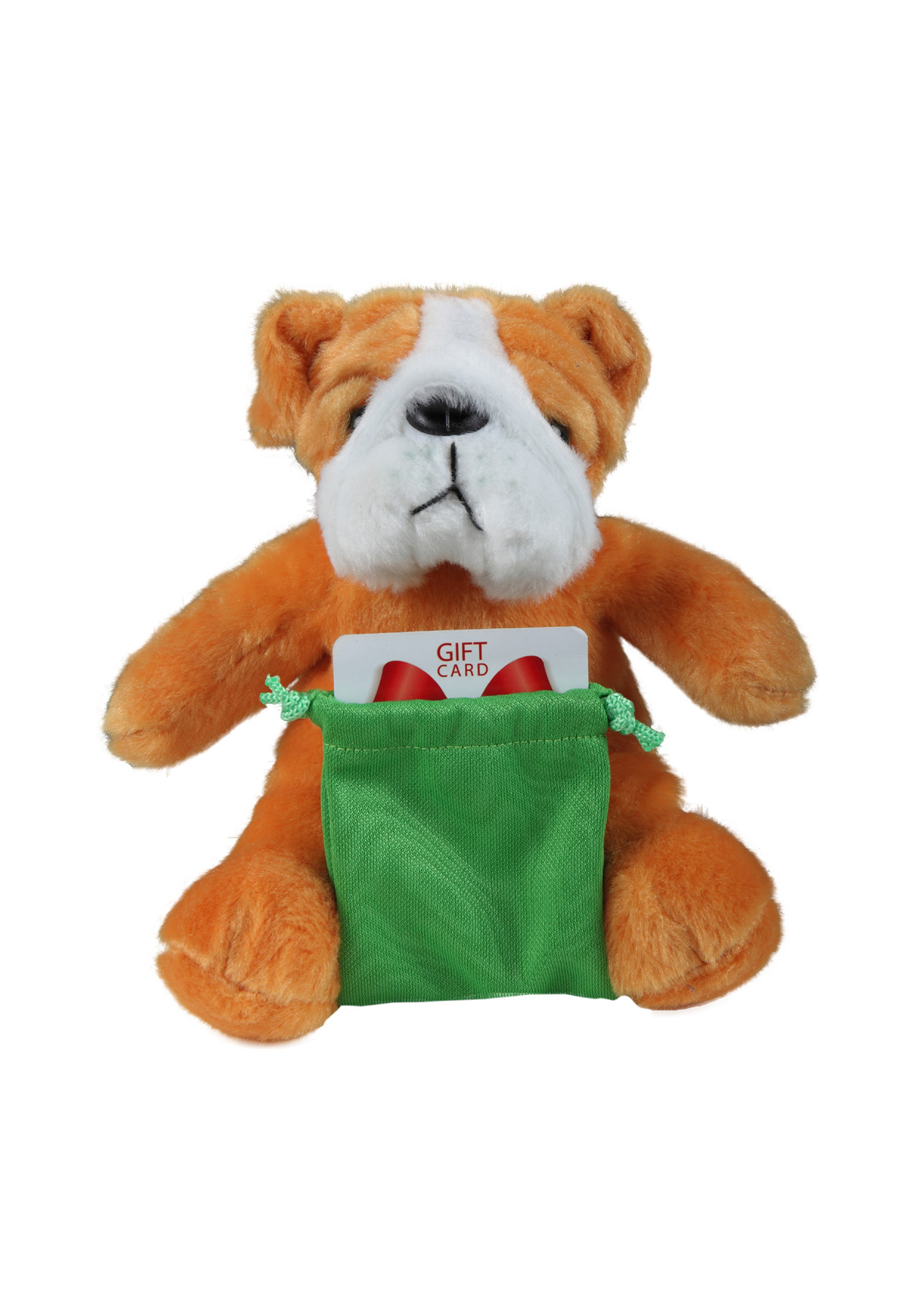 soft plush Bulldog with gift card sack 3