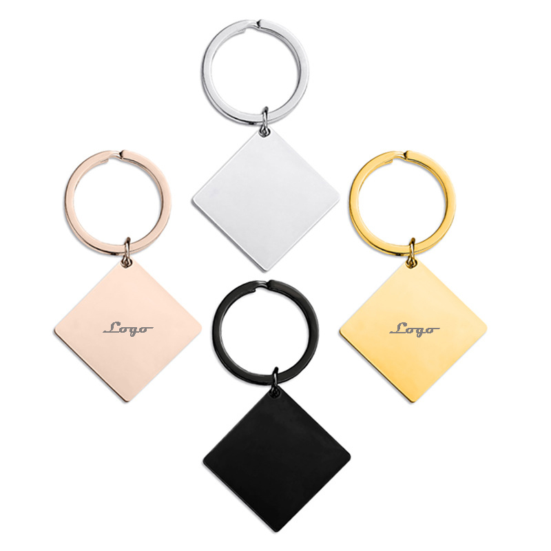 Square Stainless Steel Keychain 1
