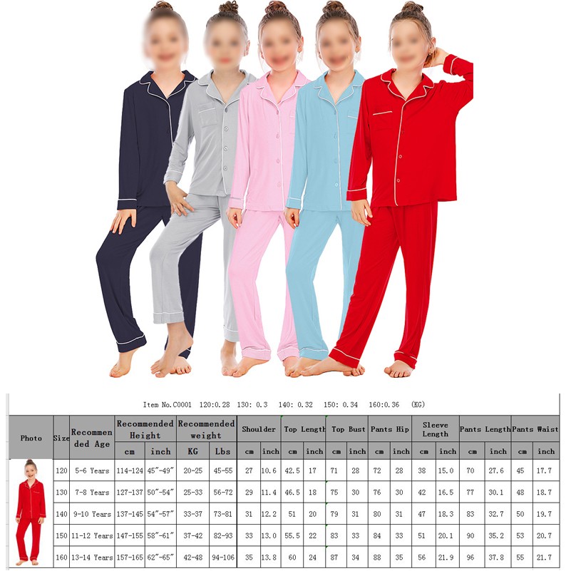 2 Piece Sleepwear Button-Down Nightwear Loungewear 1