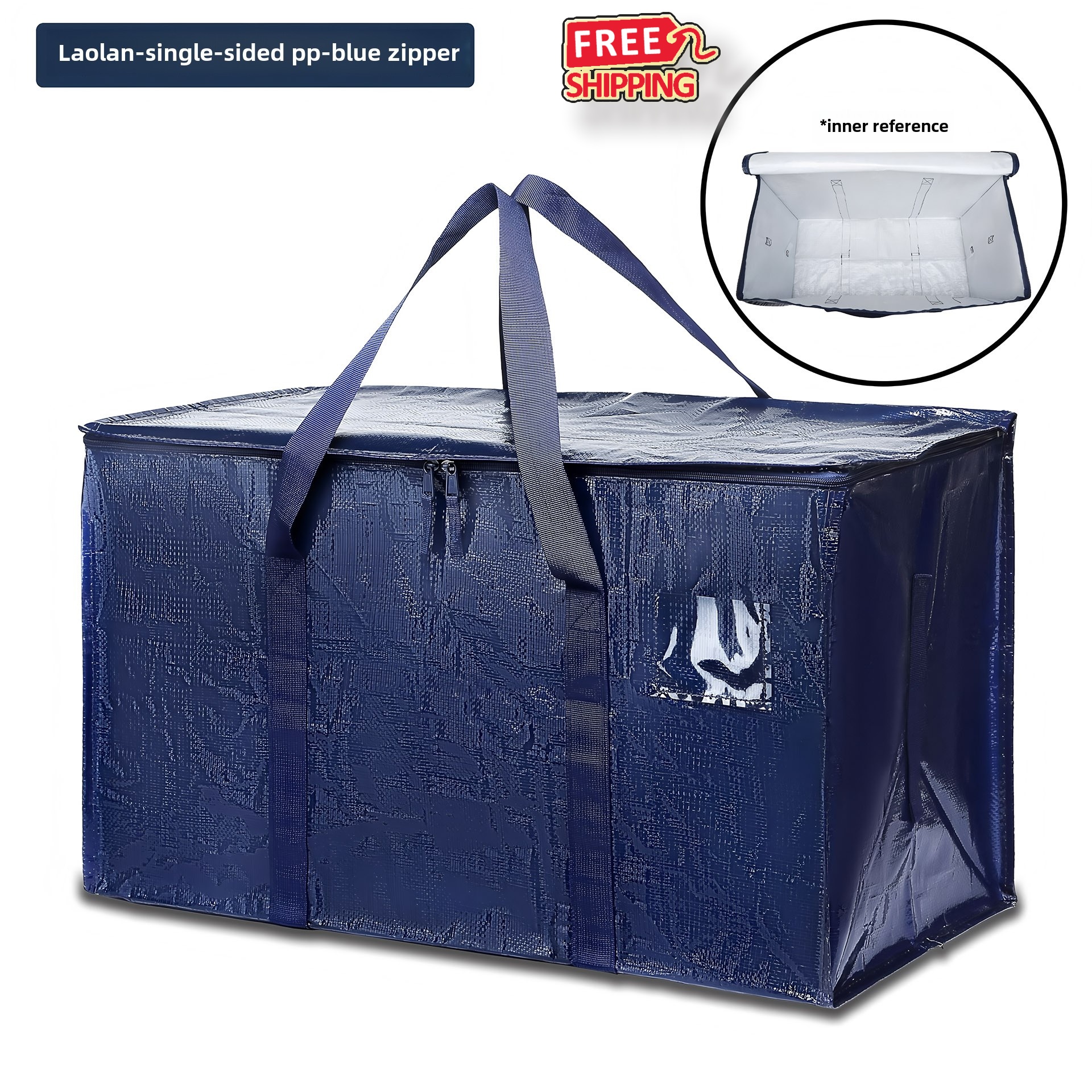 Extra Large Moving Bags with Zippers Heavy Duty Waterproof Storage Handles 4