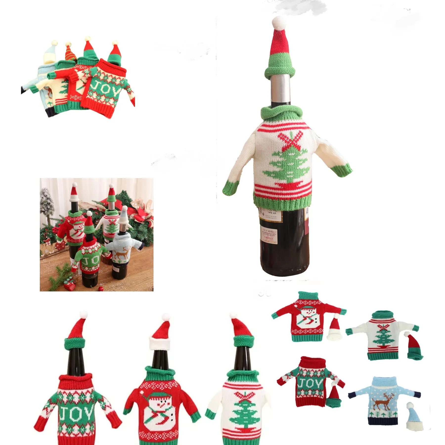 Christmas Wine Bottle Sweater Cover 8