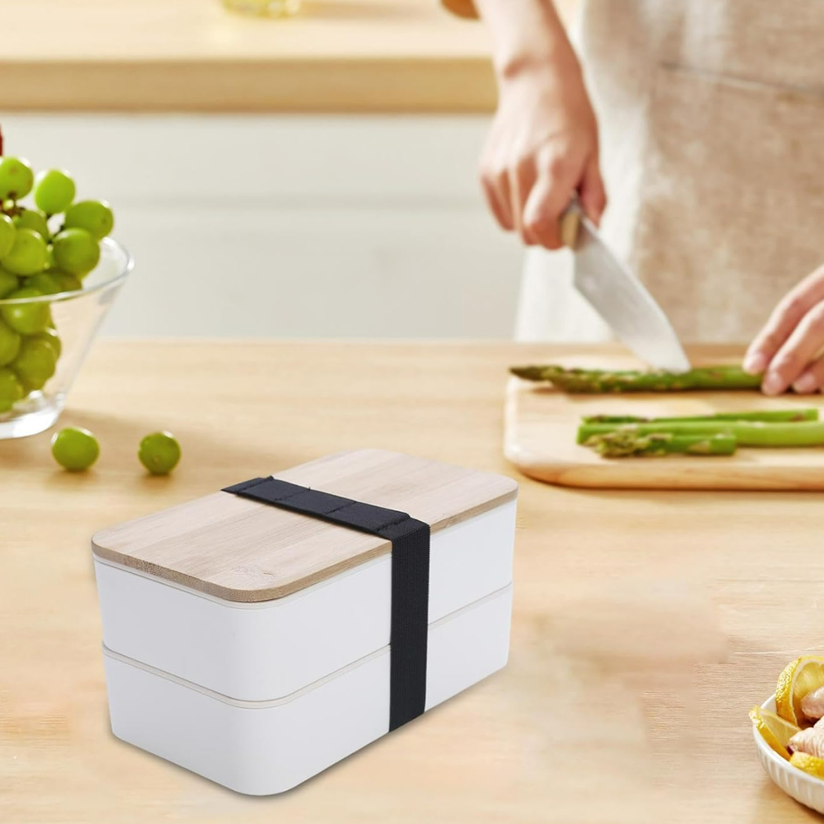 Eco-Friendly Bamboo Lid Bento Box Lunch Container 7