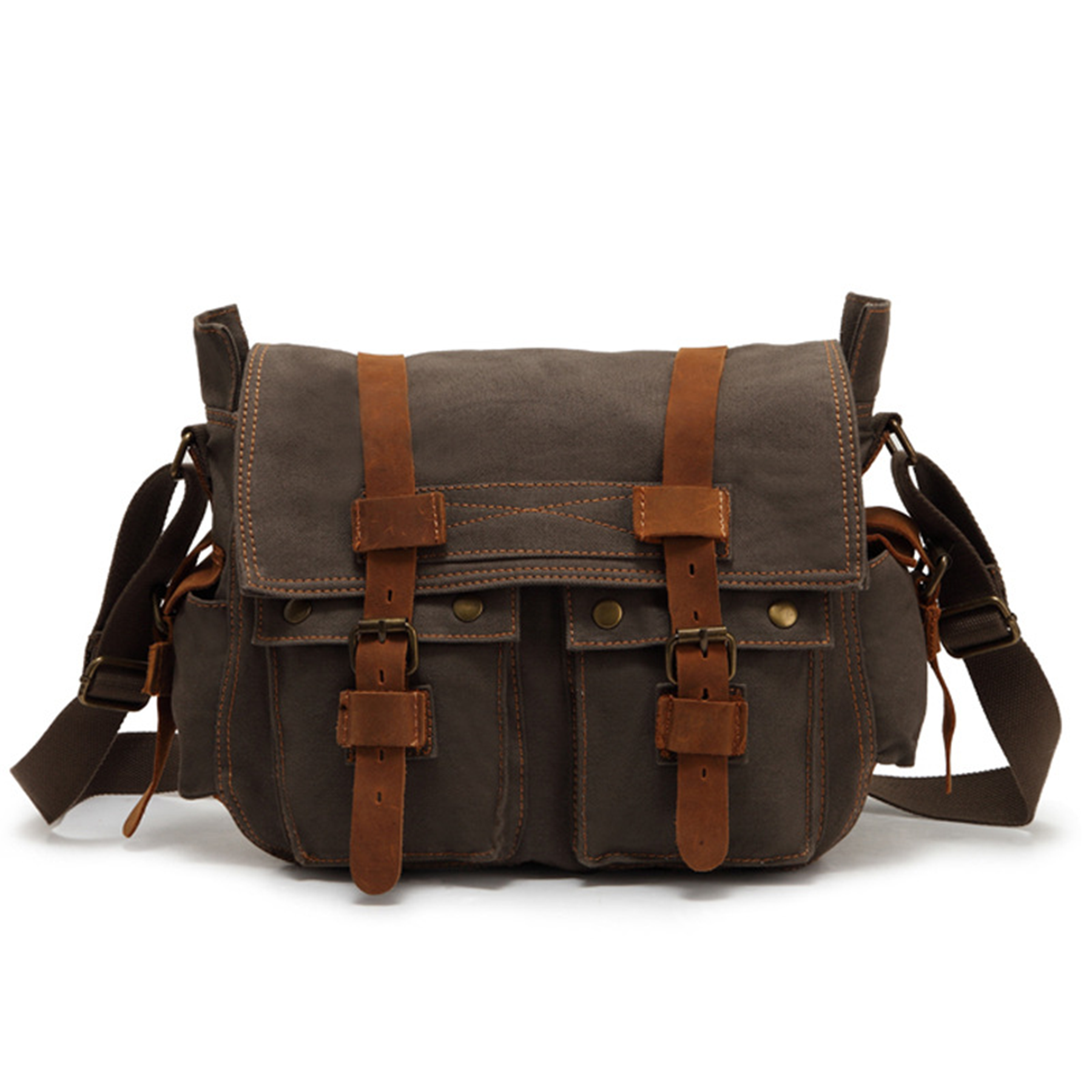 Leather Canvas Shoulder Bag 4